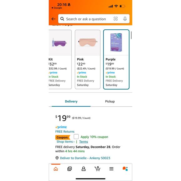 ASUTRA Silk Weighted Eye Mask for Sleep - Filled w/Lavender Buds & Flax Seeds - Picture 2 of 3